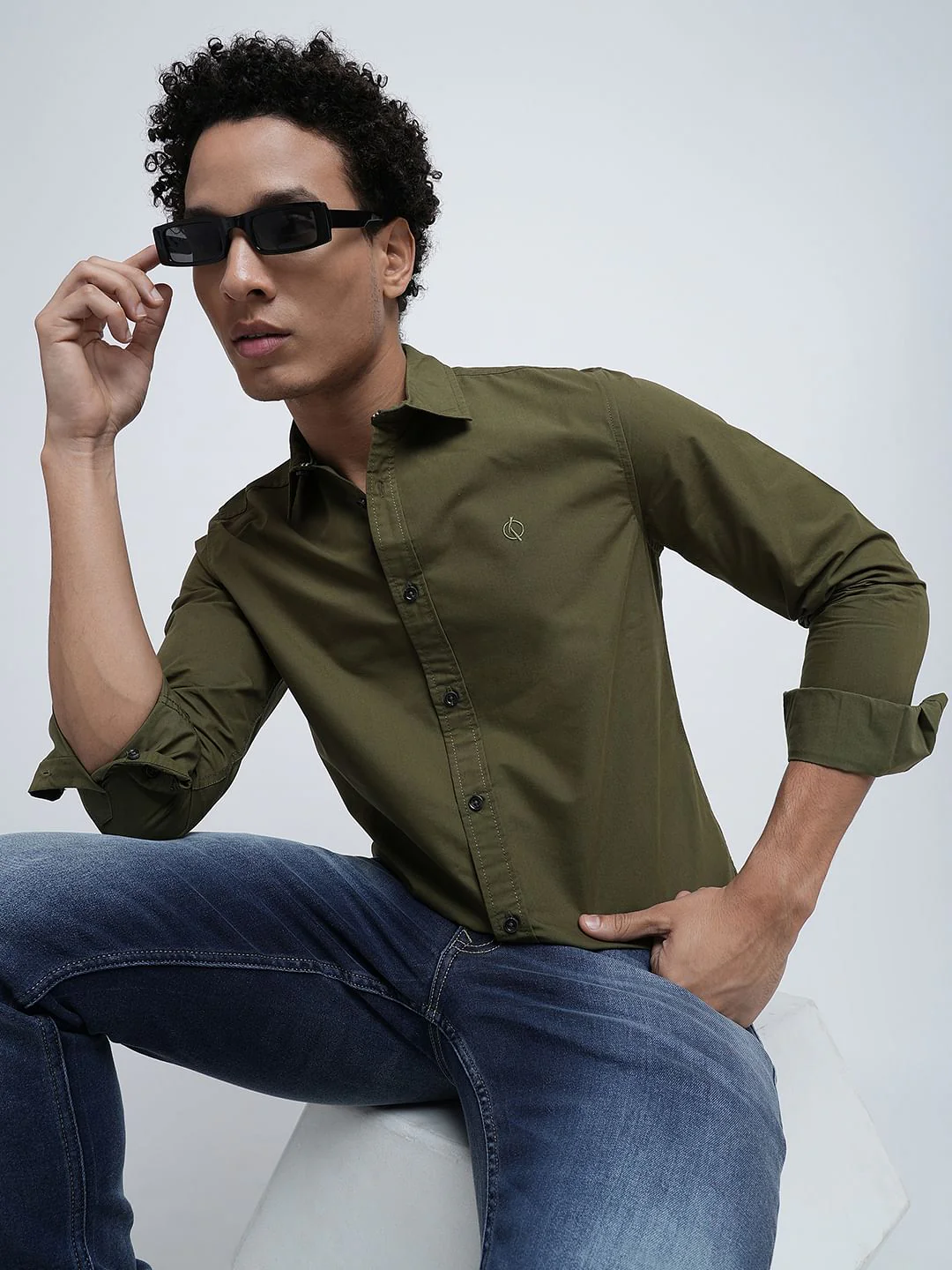 PRODUKT by JACK&JONES Dark Green Poly-Cotton Shirt