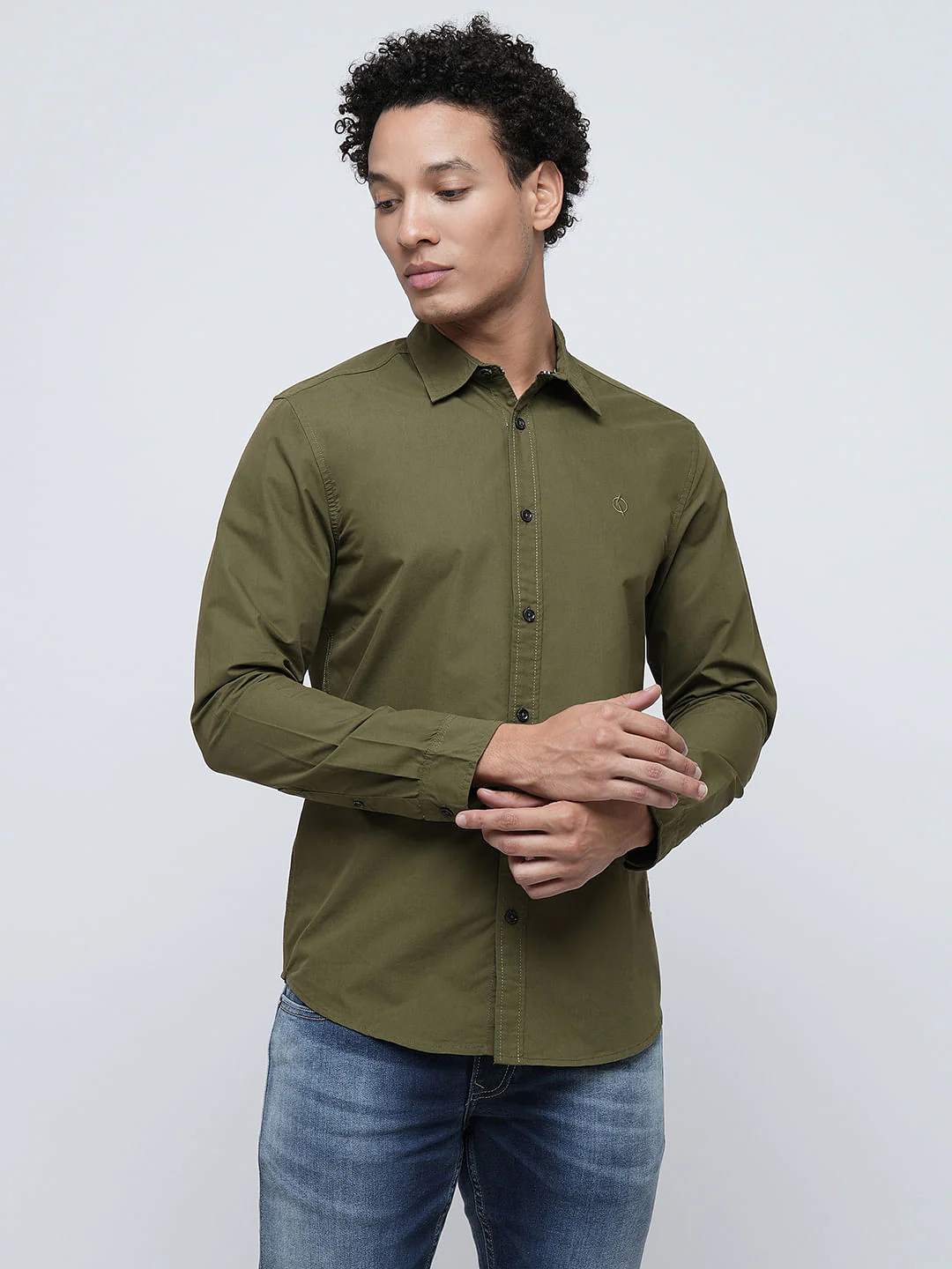 PRODUKT by JACK&JONES Dark Green Poly-Cotton Shirt - Image 2