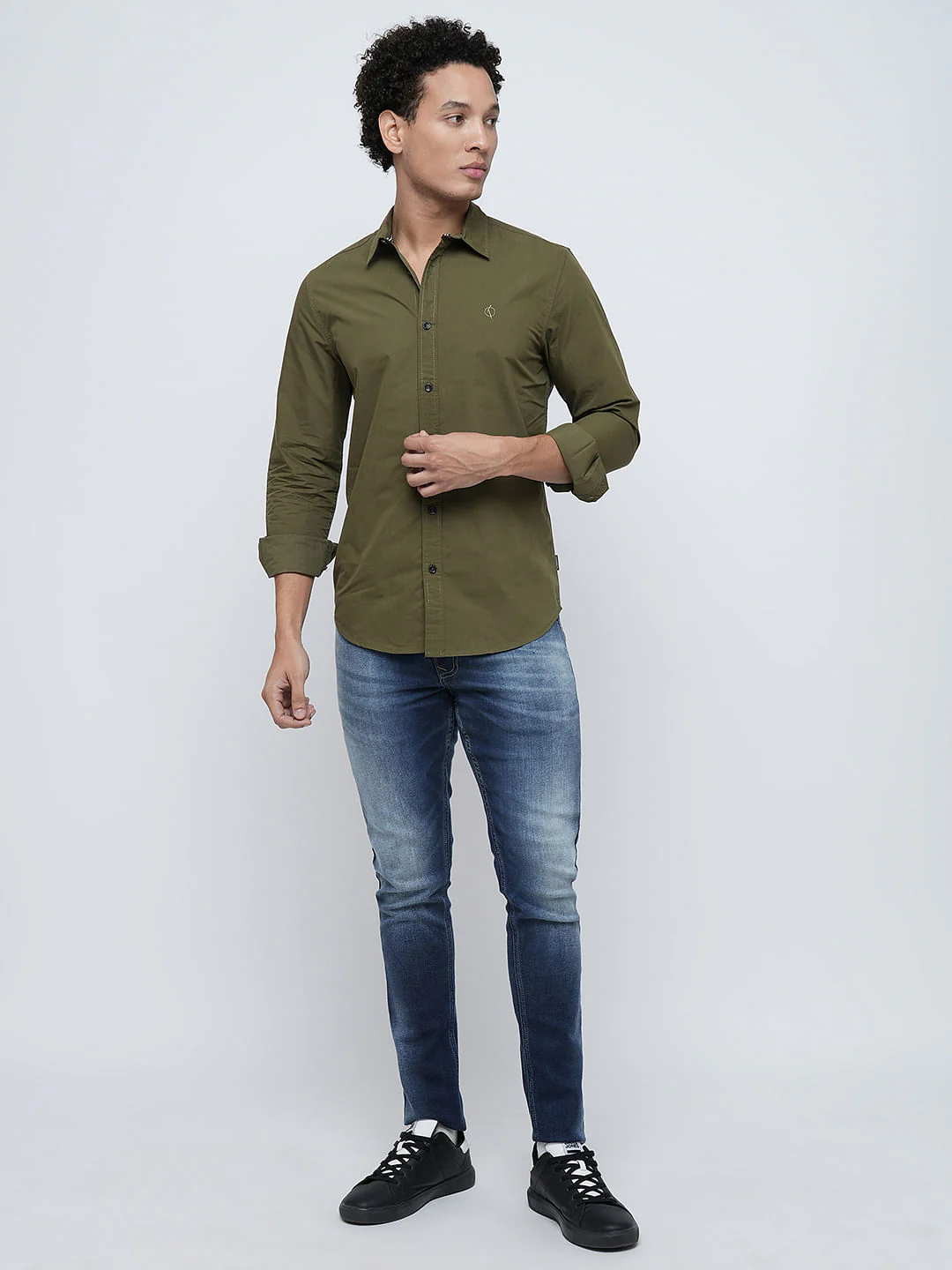 PRODUKT by JACK&JONES Dark Green Poly-Cotton Shirt - Image 5