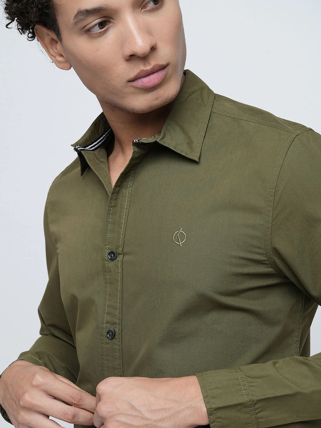 PRODUKT by JACK&JONES Dark Green Poly-Cotton Shirt - Image 6