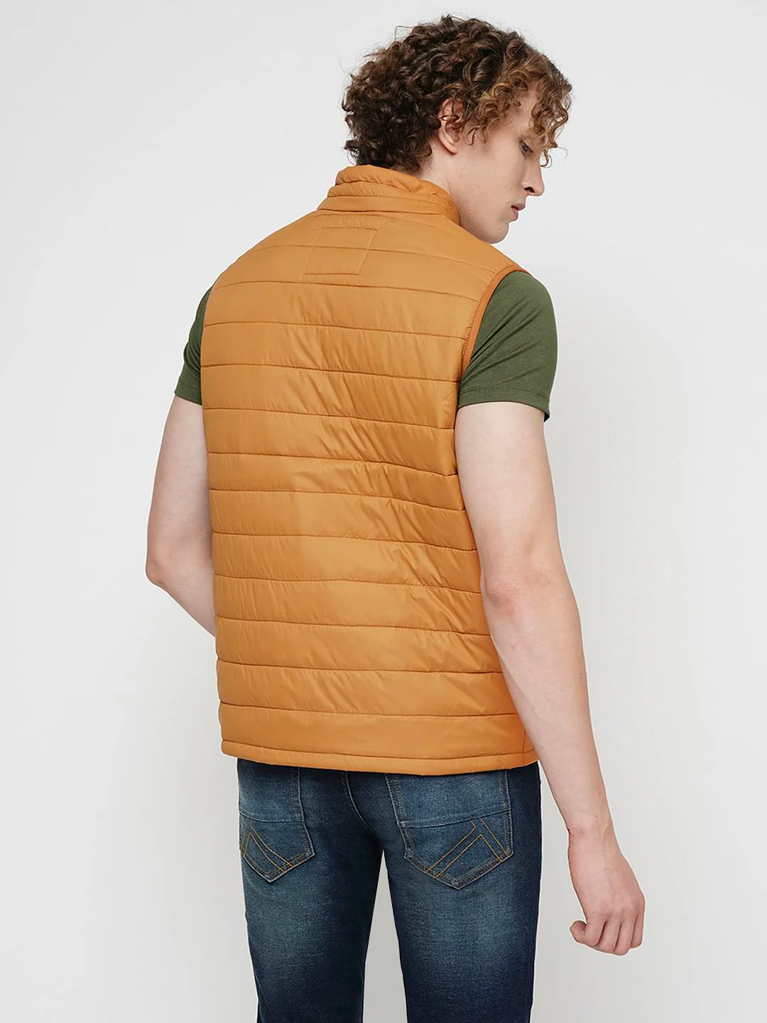 PRODUKT by JACK&JONES Bright Orange Sleeveless Puffer Vest - Image 4