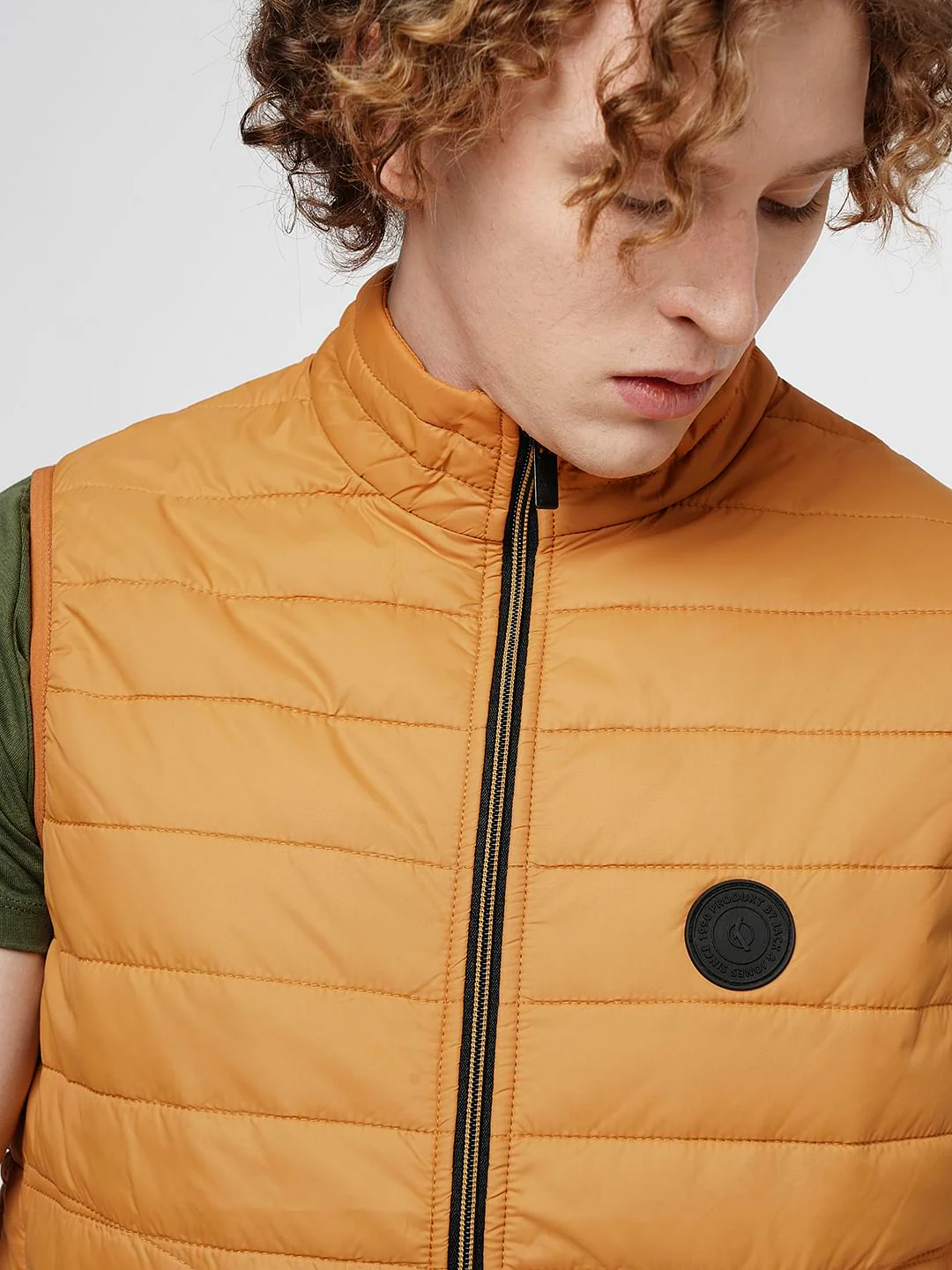 PRODUKT by JACK&JONES Bright Orange Sleeveless Puffer Vest - Image 6