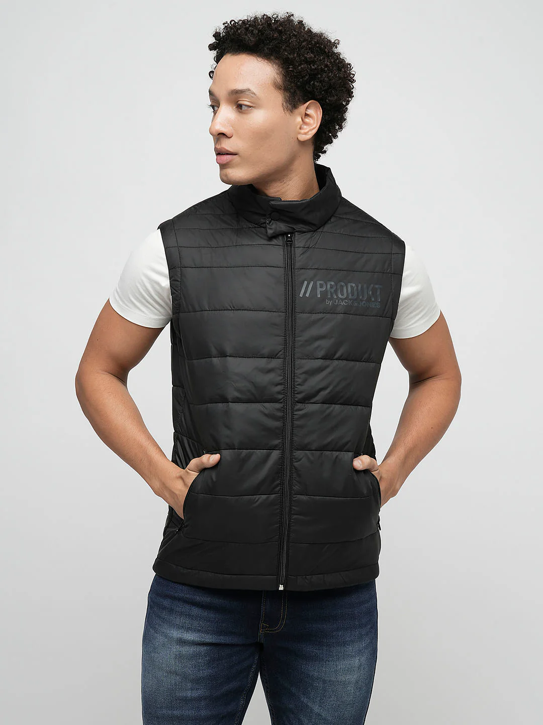 PRODUKT by JACK&JONES Black Sleeveless Puffer Jacket - Image 2