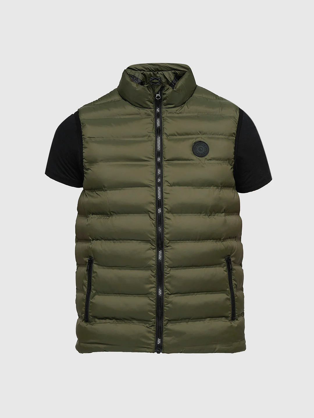 PRODUKT by JACK&JONES Olive Green Sleeveless Puffer Vest - Image 7