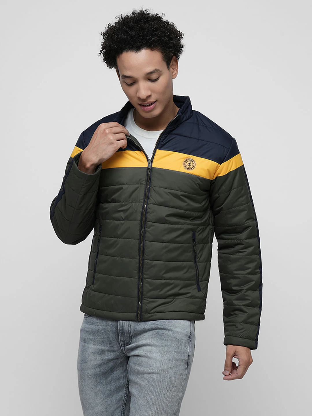 PRODUKT by JACK&JONES Green Colourblocked Puffer Jacket - Image 2