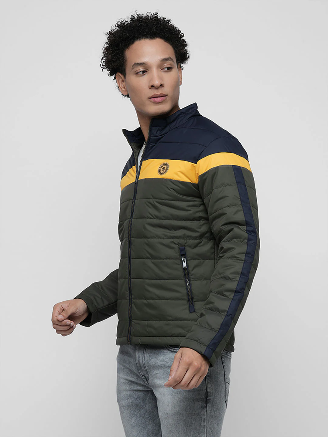 PRODUKT by JACK&JONES Green Colourblocked Puffer Jacket - Image 3