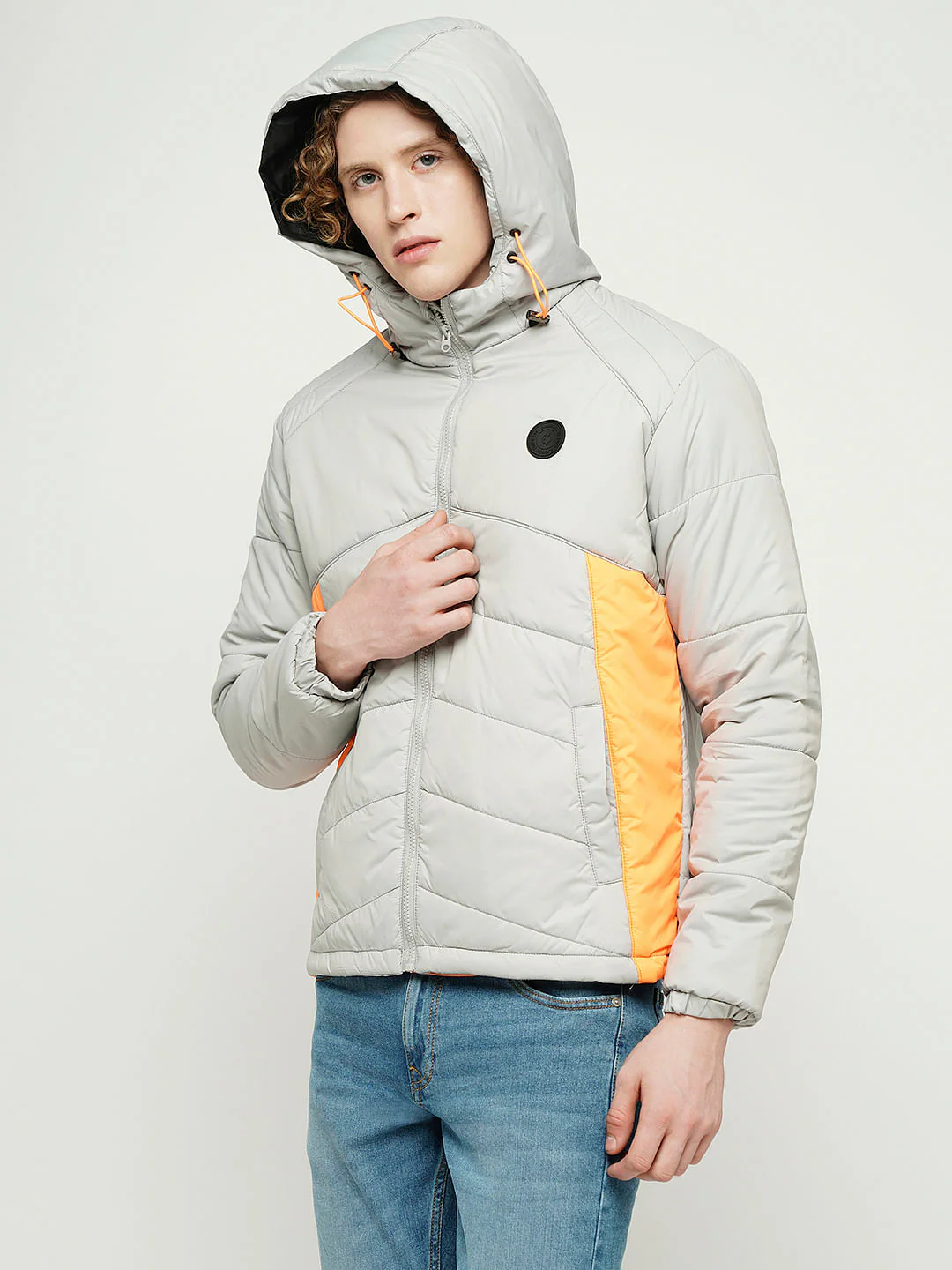 PRODUKT by JACK&JONES Grey Hooded Puffer Jacket - Image 3
