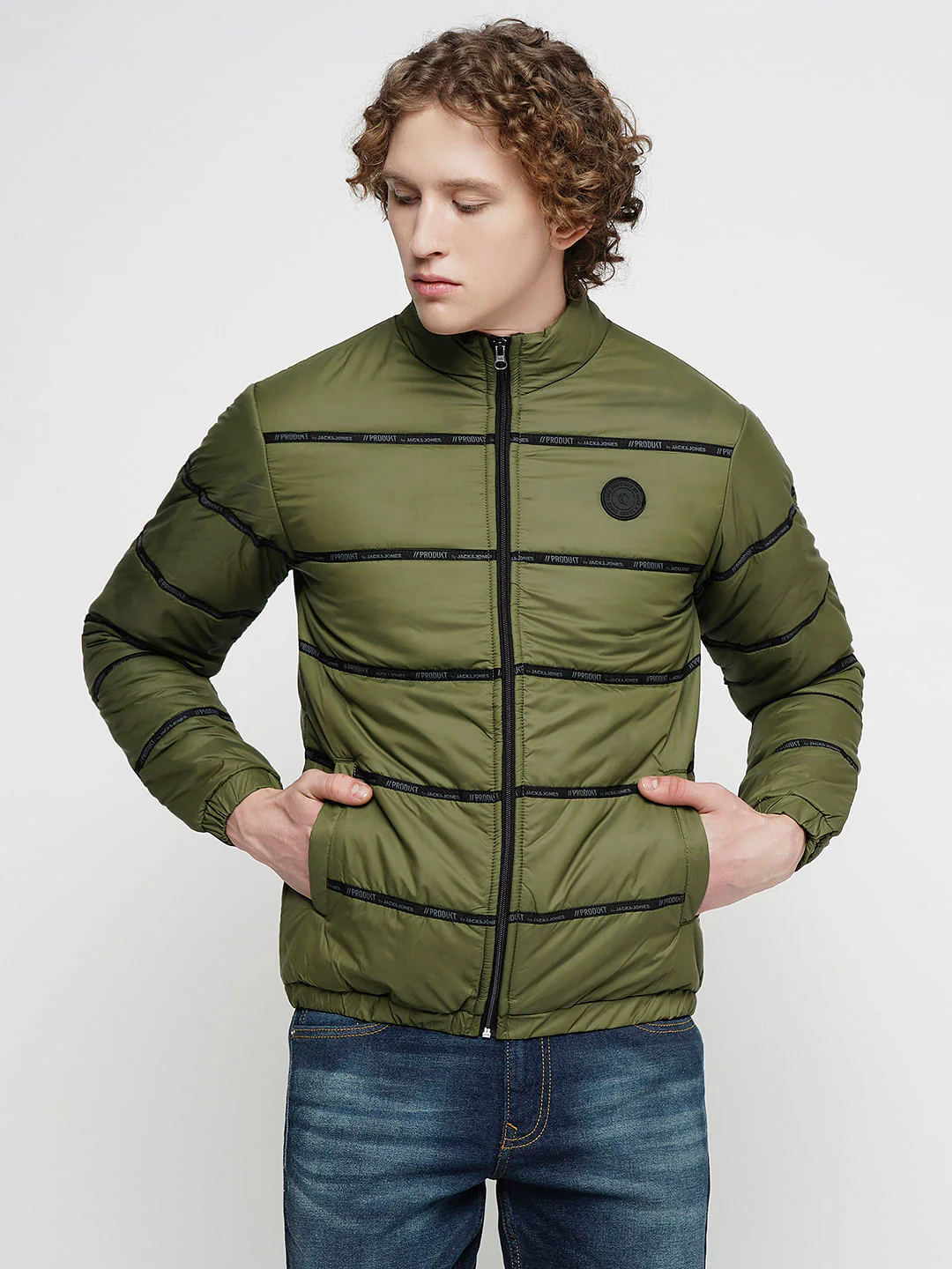 PRODUKT by JACK&JONES Green Logo Print Puffer Jacket - Image 2