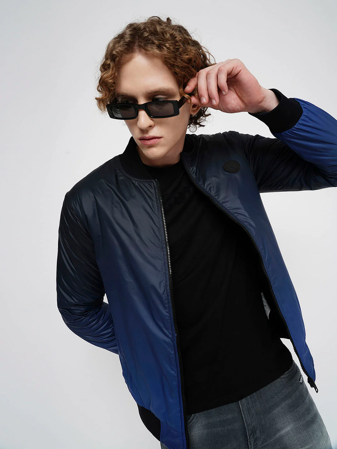 PRODUKT by JACK&JONES Dark Blue Ombre Bomber Jacket