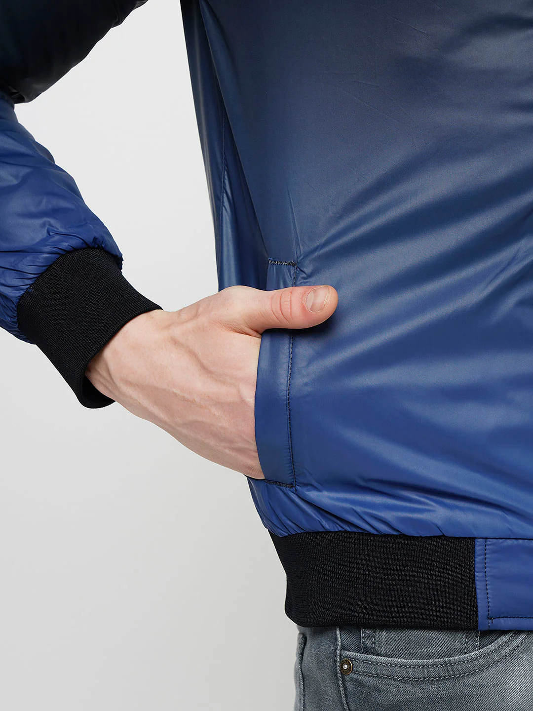 PRODUKT by JACK&JONES Dark Blue Ombre Bomber Jacket - Image 8