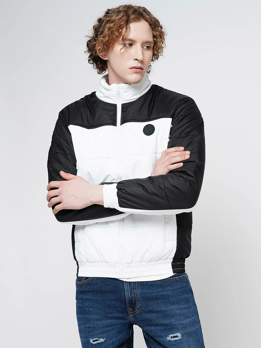 PRODUKT by JACK&JONES White Colourblocked Puffer Jacket - Image 2