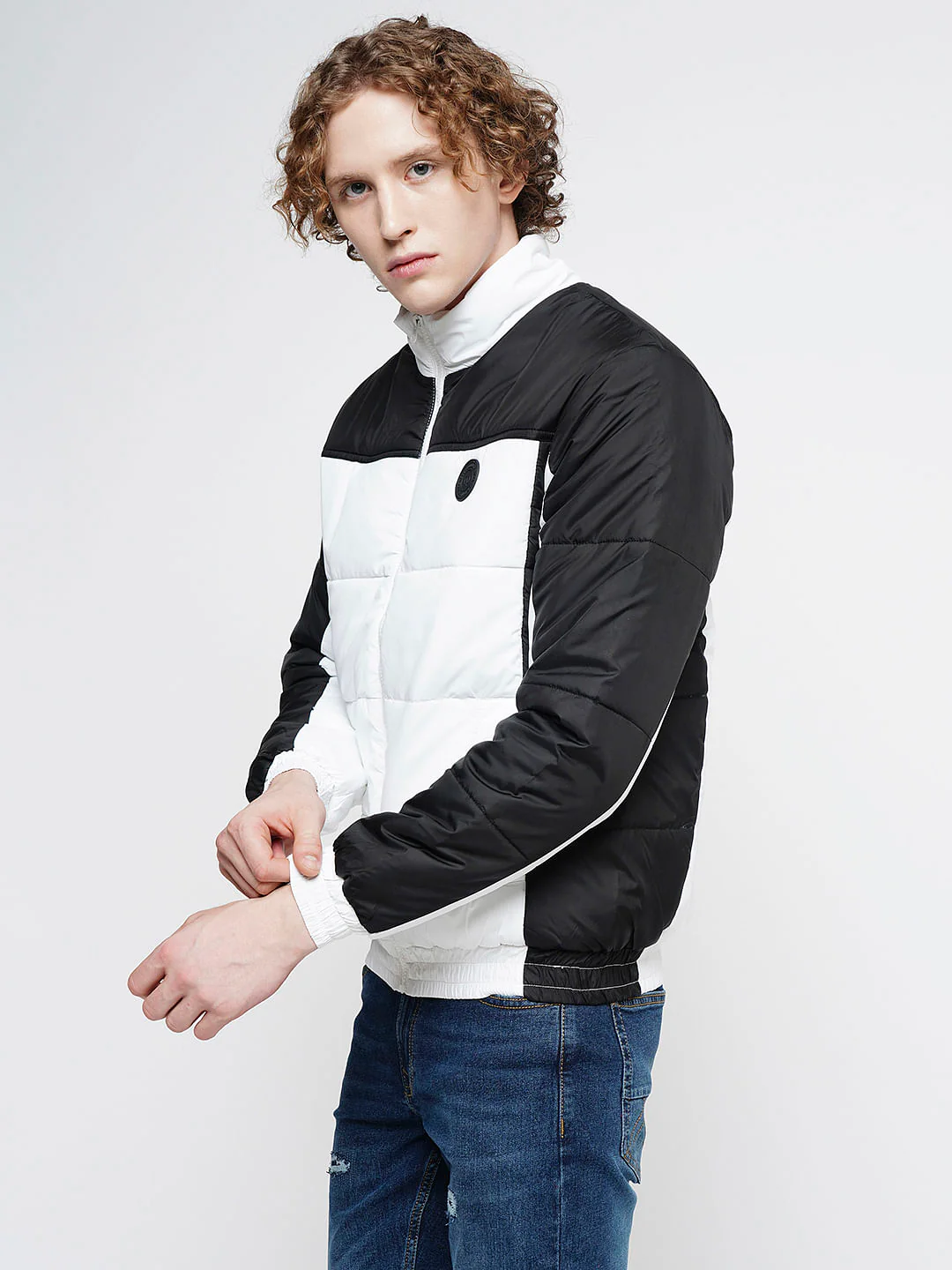 PRODUKT by JACK&JONES White Colourblocked Puffer Jacket - Image 3