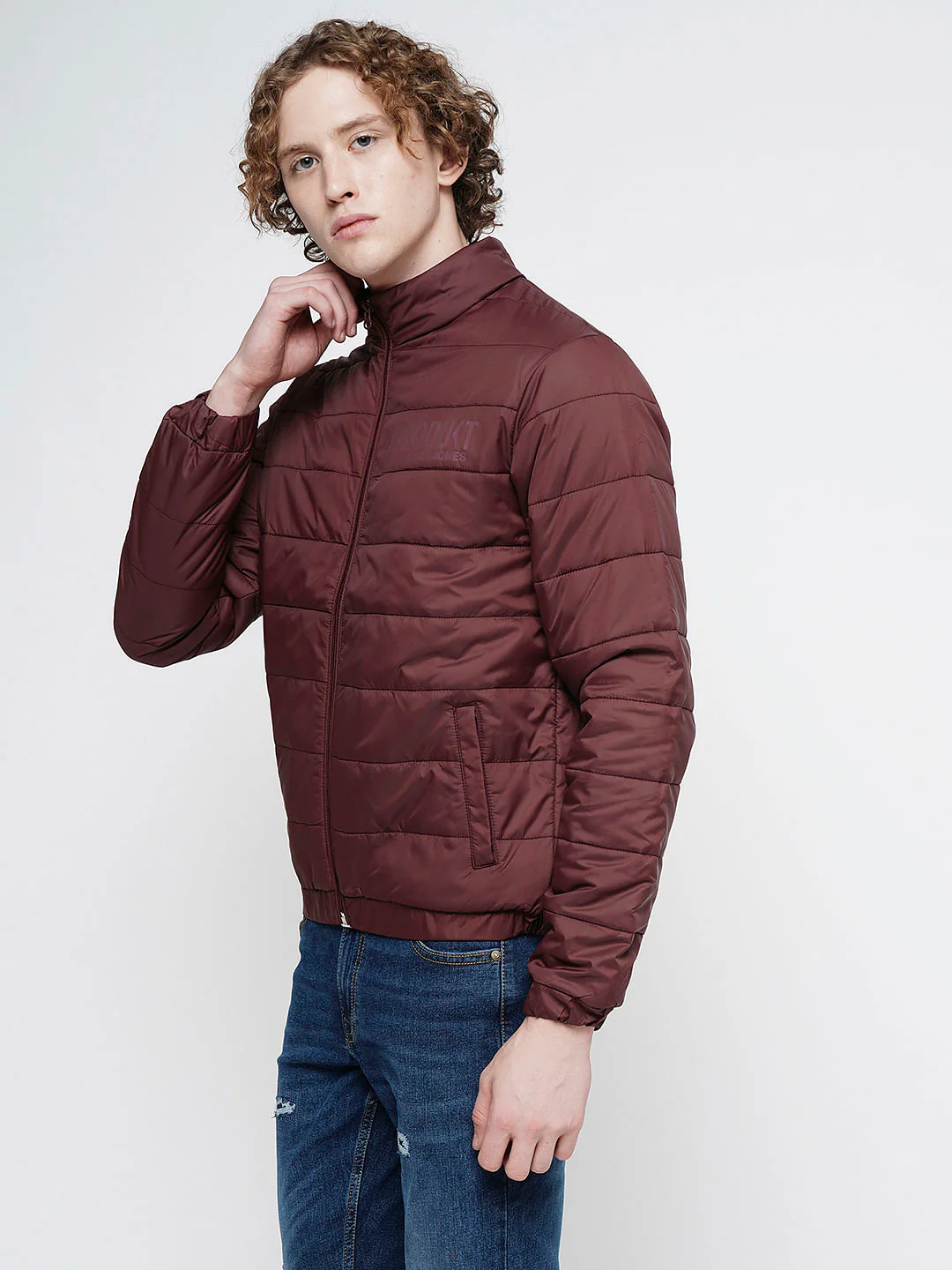 PRODUKT by JACK&JONES Red Logo Print Puffer Jacket - Image 8