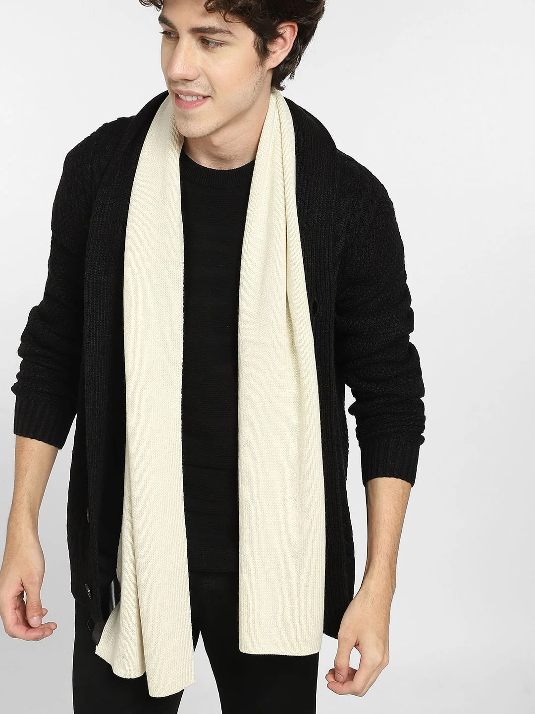 Beige Knit Scarf