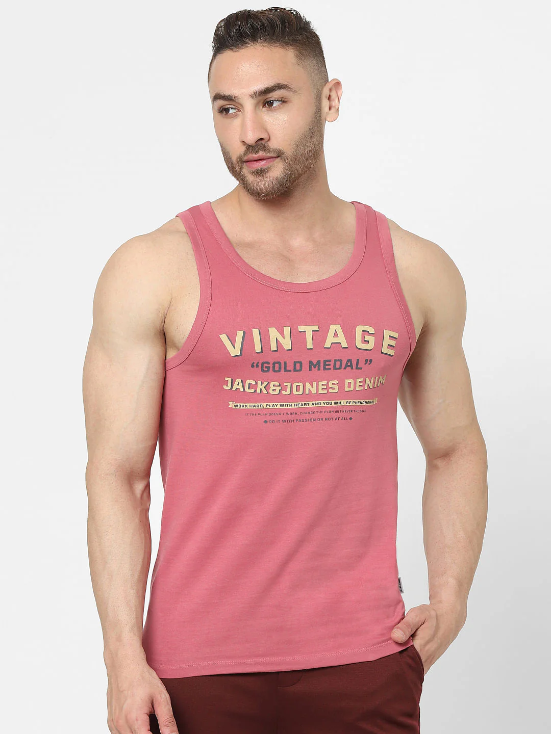 Pink Graphic Logo Print Vest
