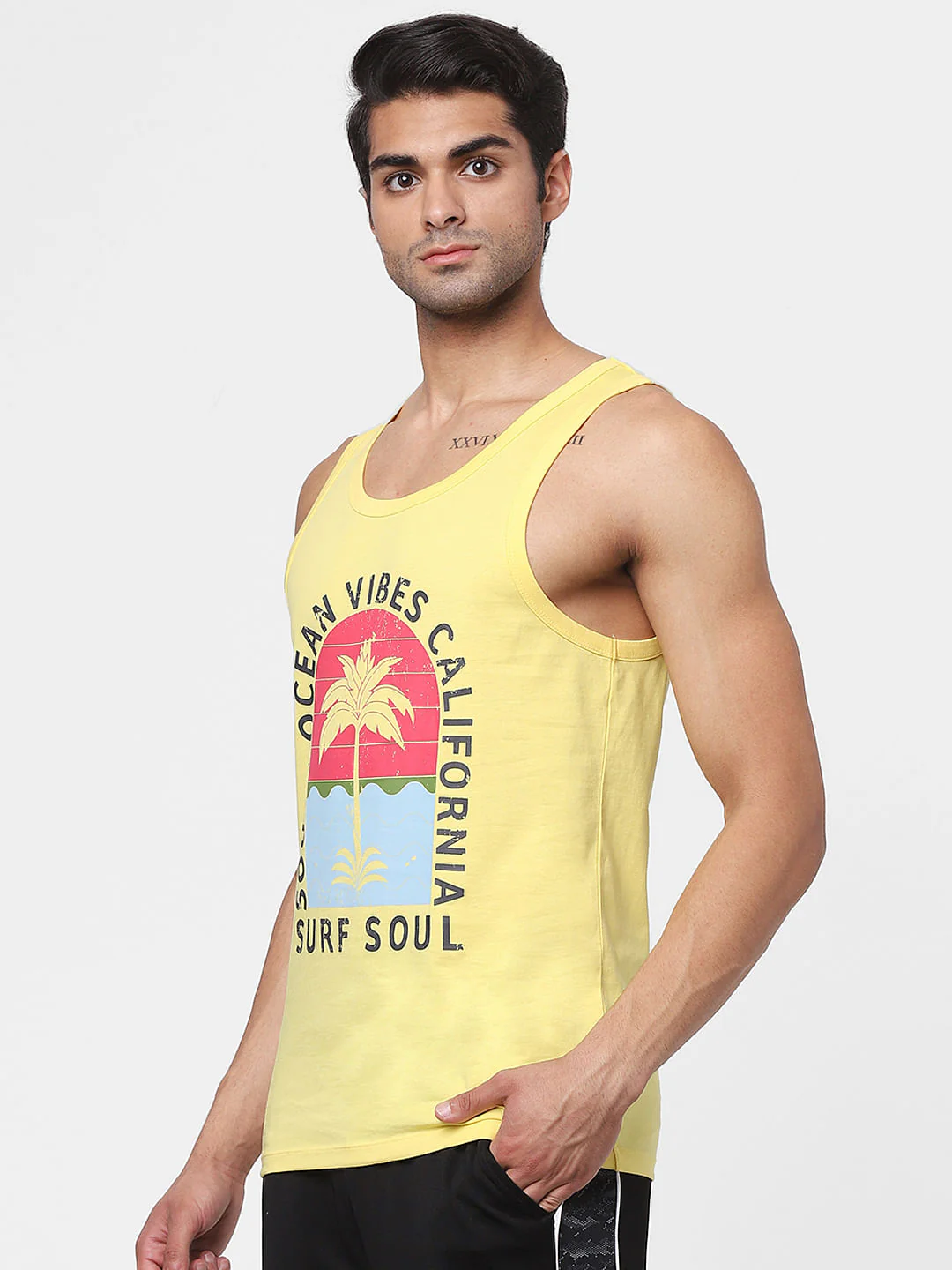 Yellow Graphic Print Vest - Image 3