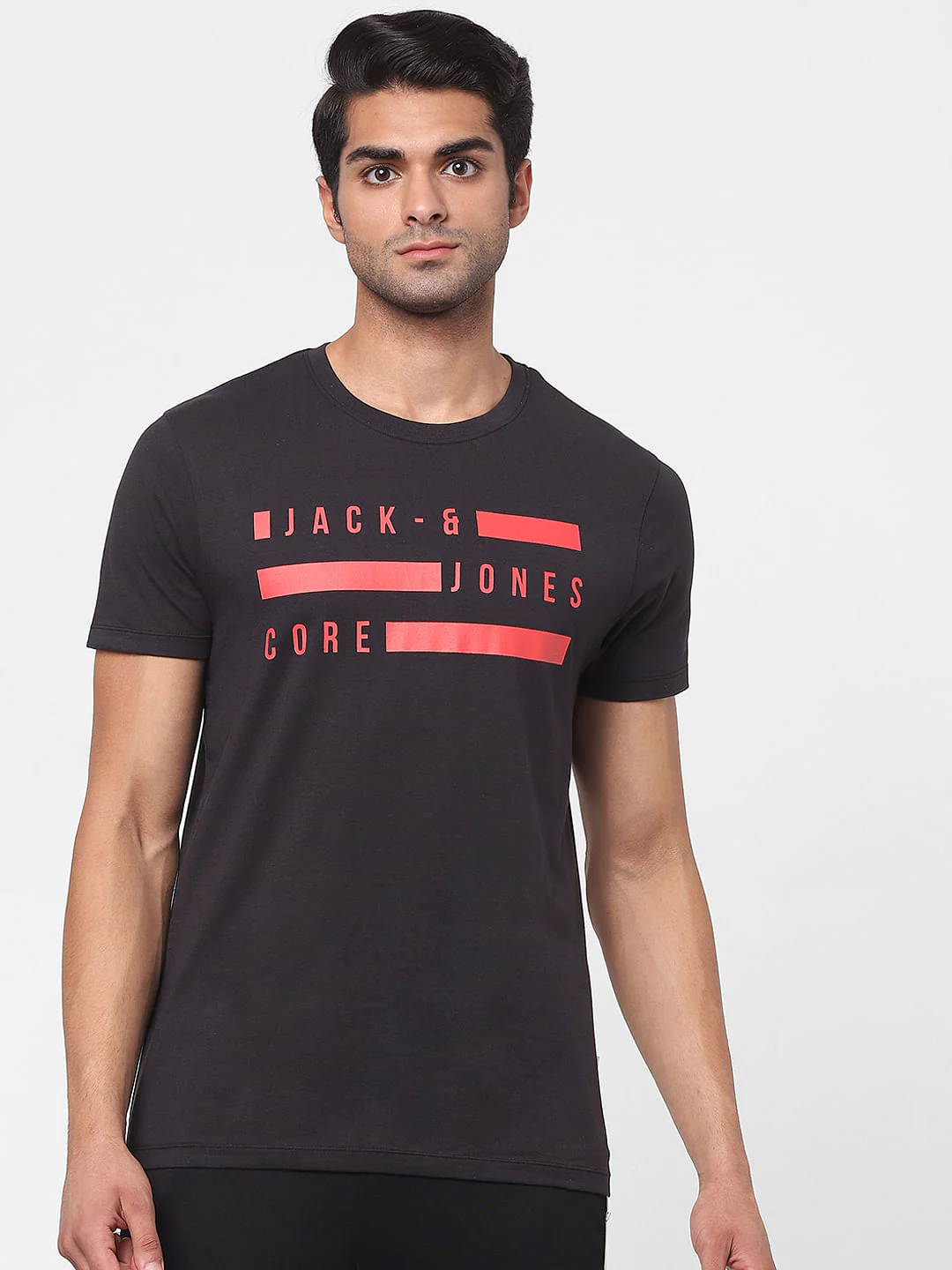 Black Graphic Crew Neck T-shirt - Image 2