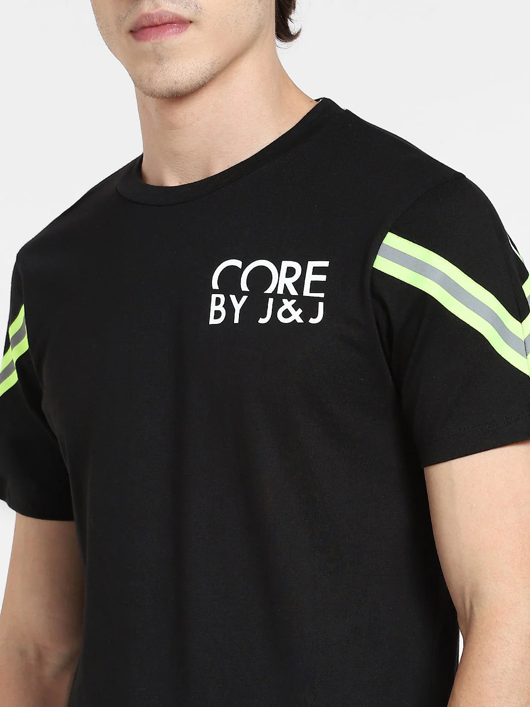 Black Text Print Crew Neck T-shirt - Image 5