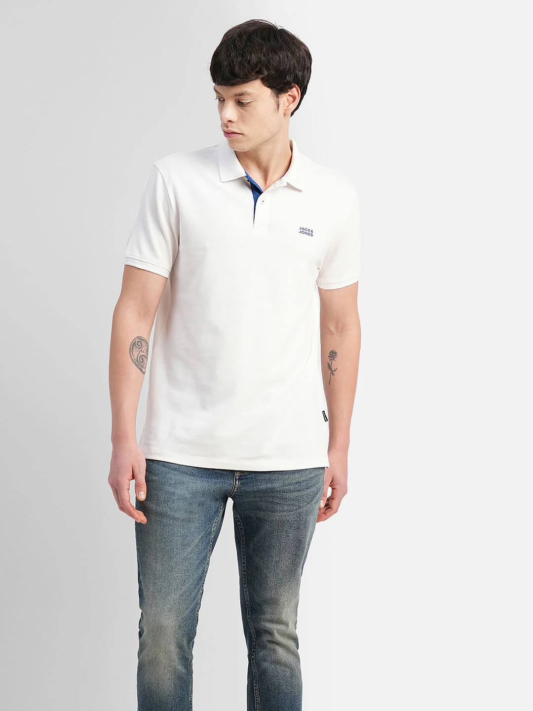 White Polo Neck T-shirt - Image 2