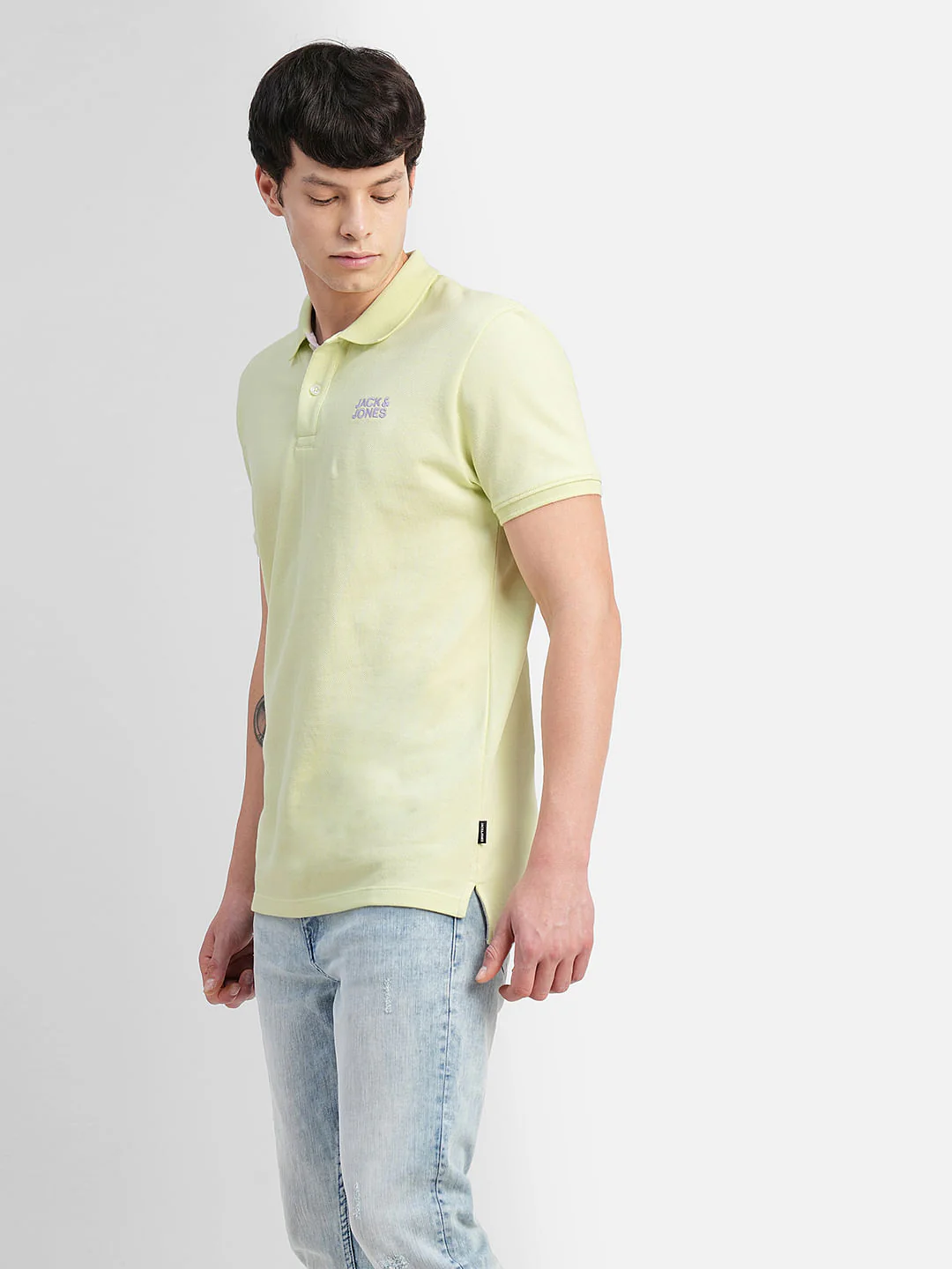Green Logo Print Polo Neck T-shirt - Image 3