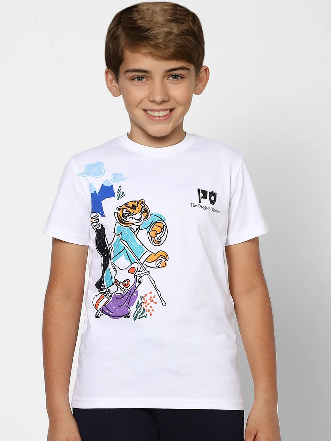 Boys X Kung Fu Panda White Graphic Print T-shirt - Image 2