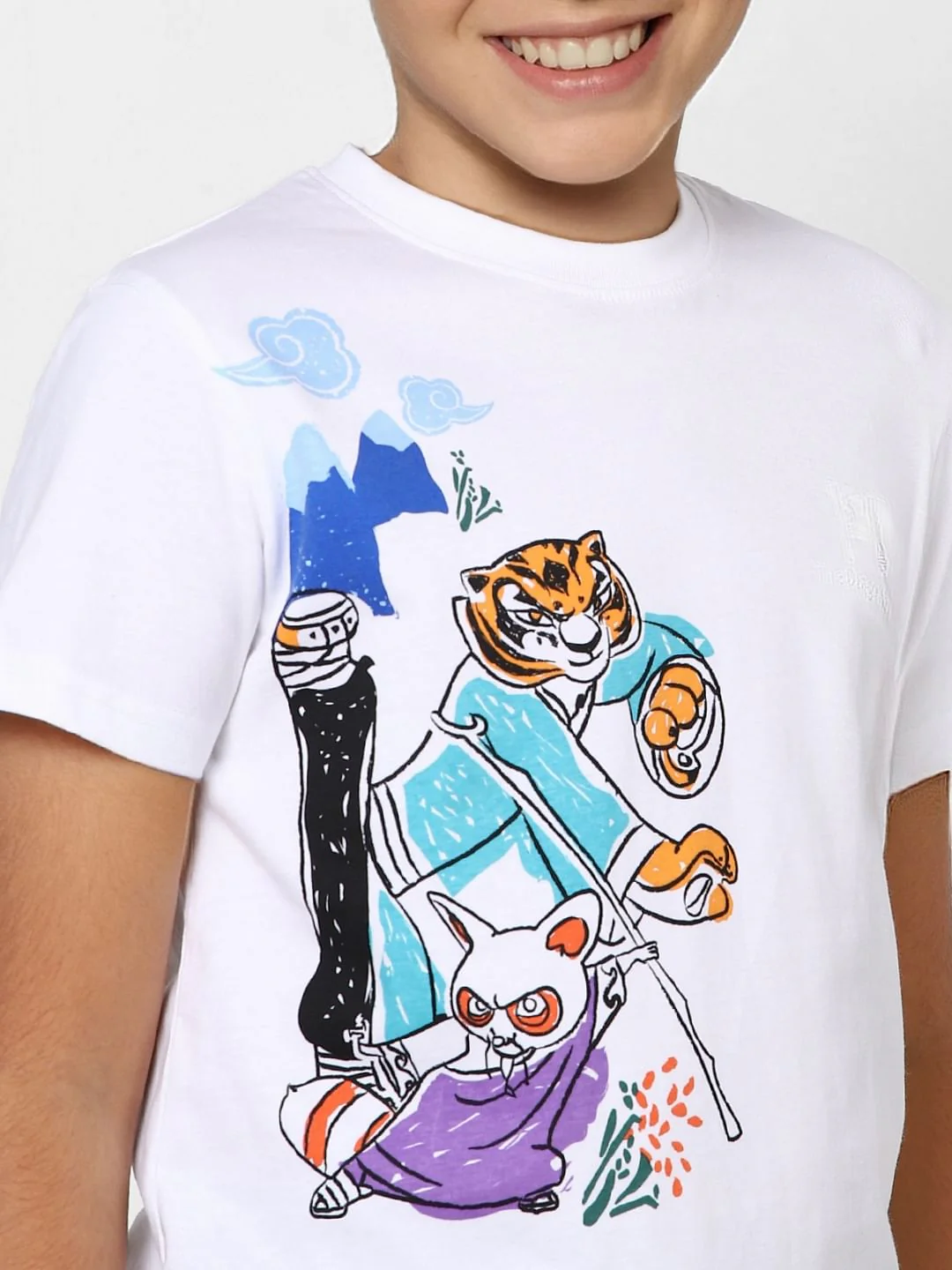 Boys X Kung Fu Panda White Graphic Print T-shirt - Image 5