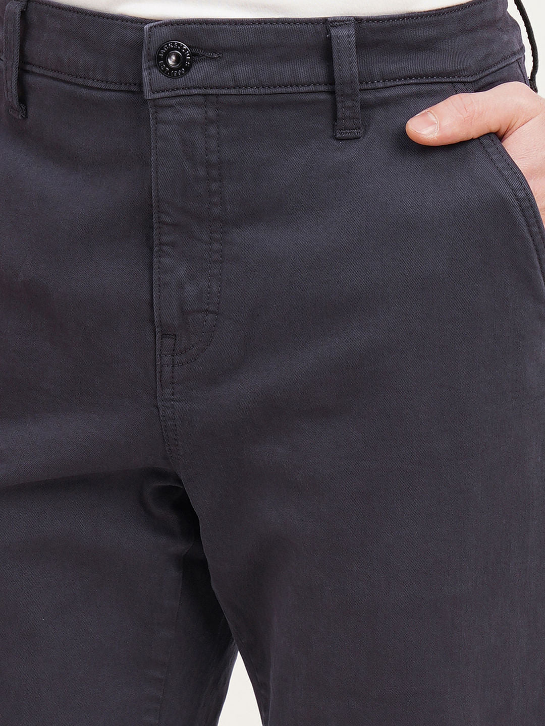 Dark Grey Low Rise Slim Fit Pants - Image 5