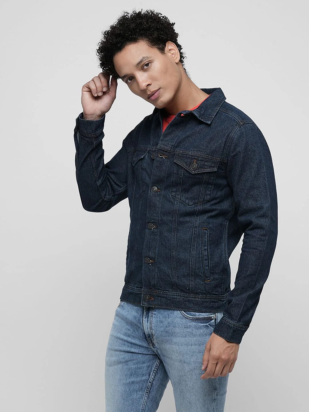 PRODUKT by JACK&JONES Dark Blue Cotton Denim Jacket - Image 3