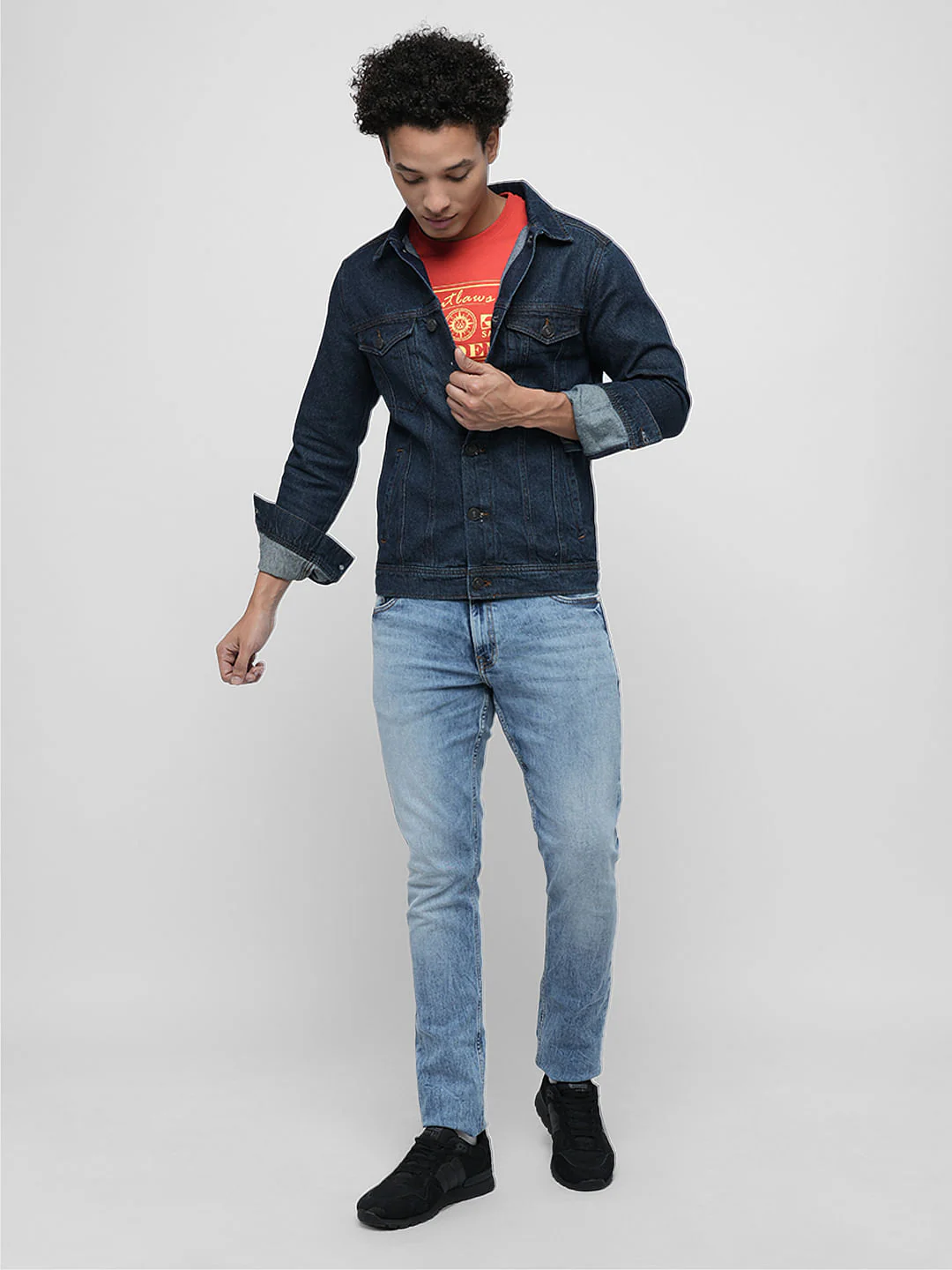 PRODUKT by JACK&JONES Dark Blue Cotton Denim Jacket - Image 5