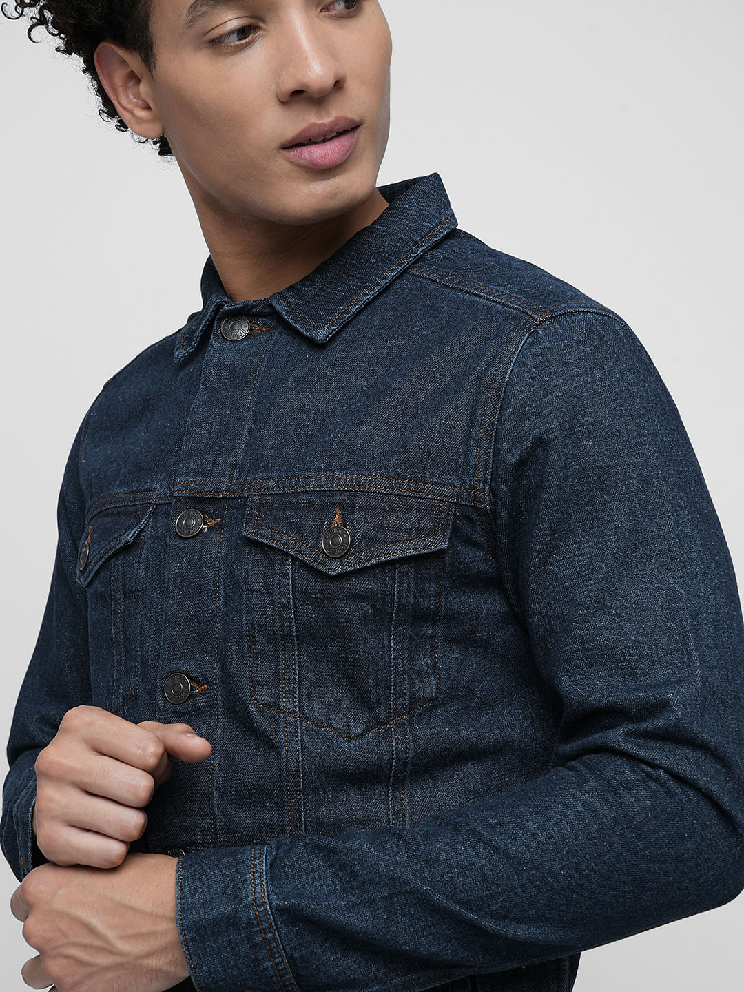 PRODUKT by JACK&JONES Dark Blue Cotton Denim Jacket - Image 6