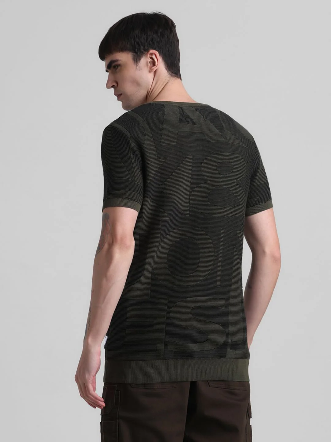 Green Logo Print Knitted T-shirt - Image 4