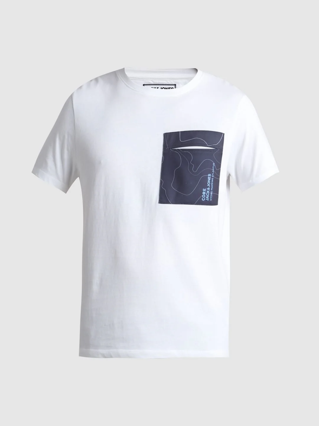 White Pocket Detail Crew Neck T-shirt - Image 7