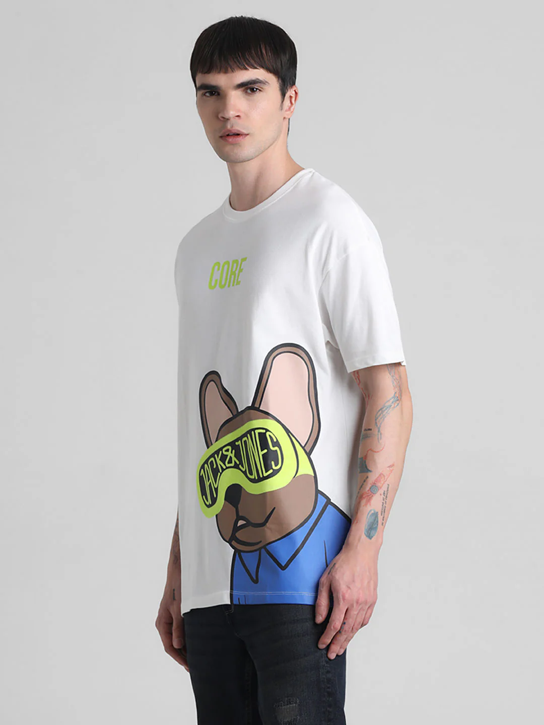 White Doggo Print Oversized T-shirt - Image 3