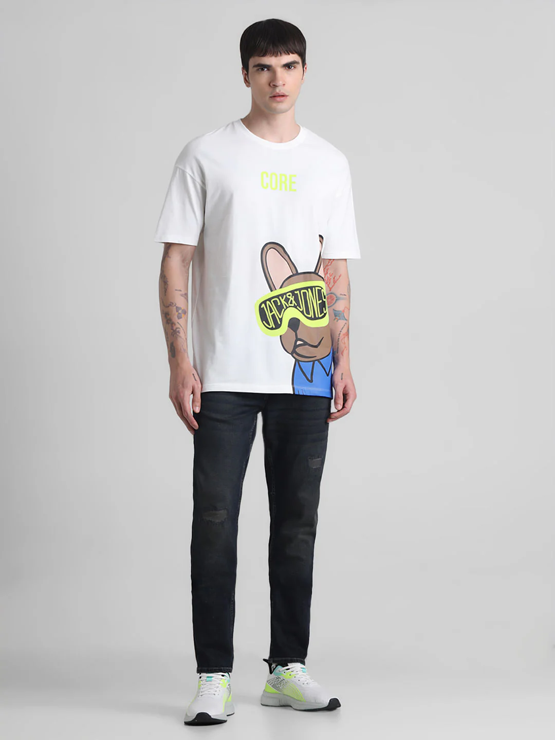 White Doggo Print Oversized T-shirt - Image 6