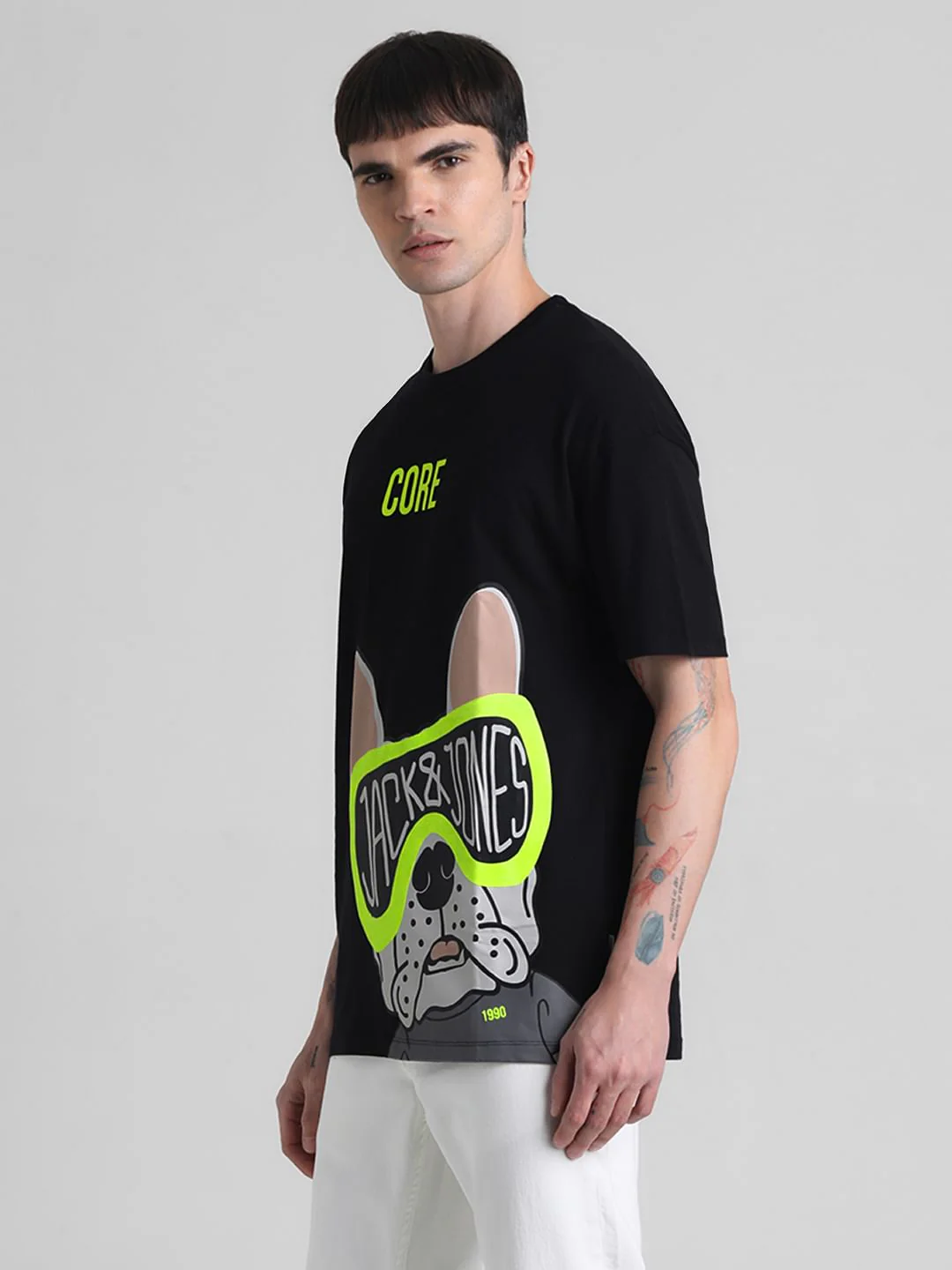 Black Doggo Print Oversized T-shirt - Image 3