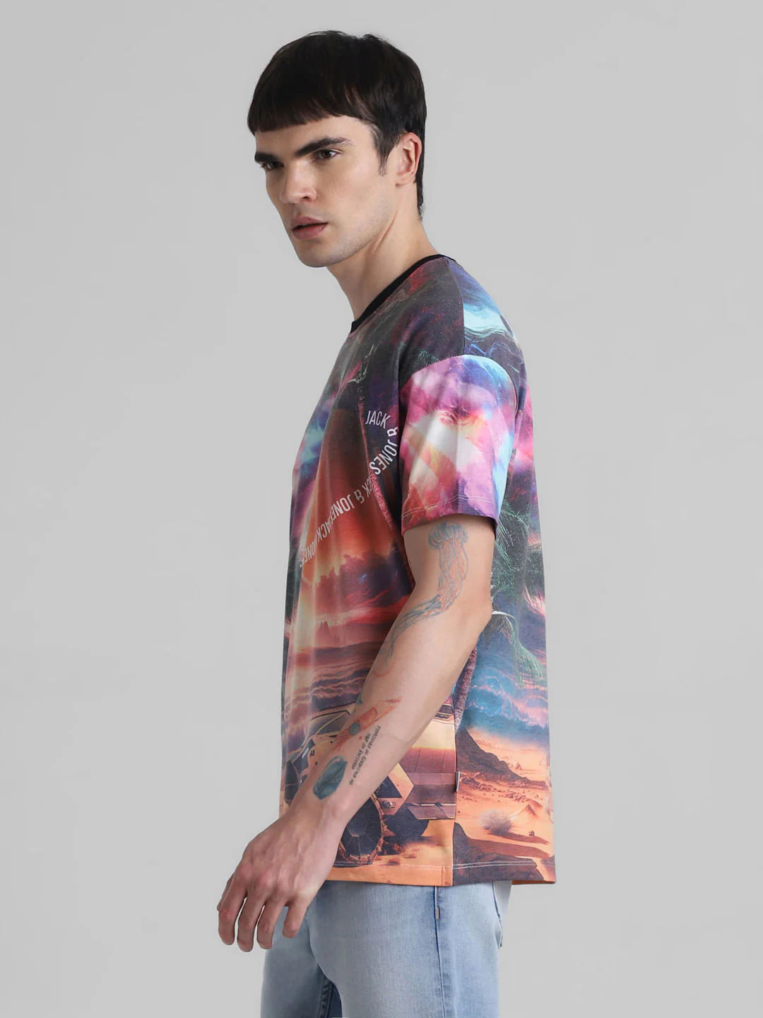 Multi-Colour Printed Oversized T-shirt - Image 3
