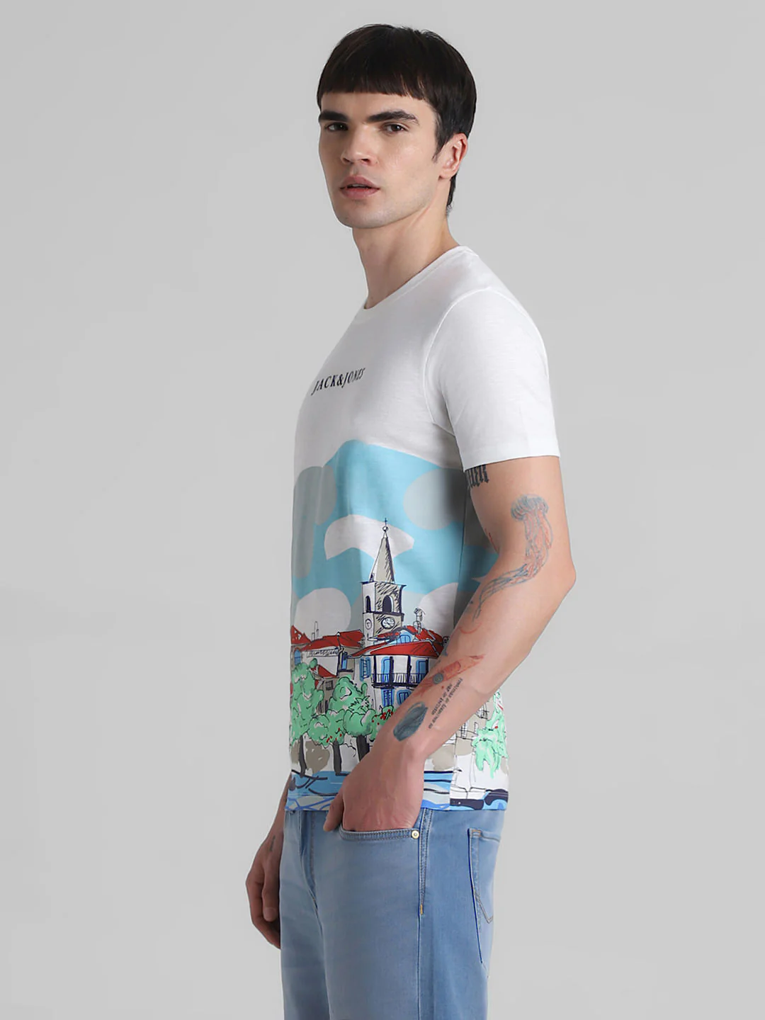 White Rome City Print T-shirt - Image 3
