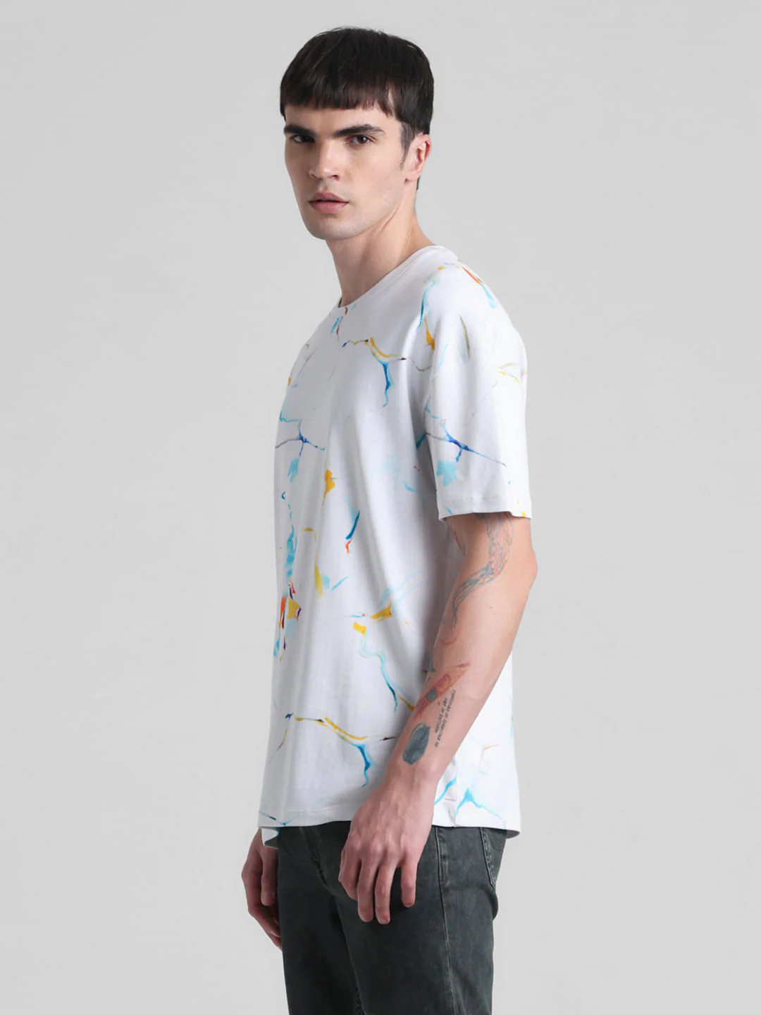 White Smudge Paint Oversized T-shirt - Image 3
