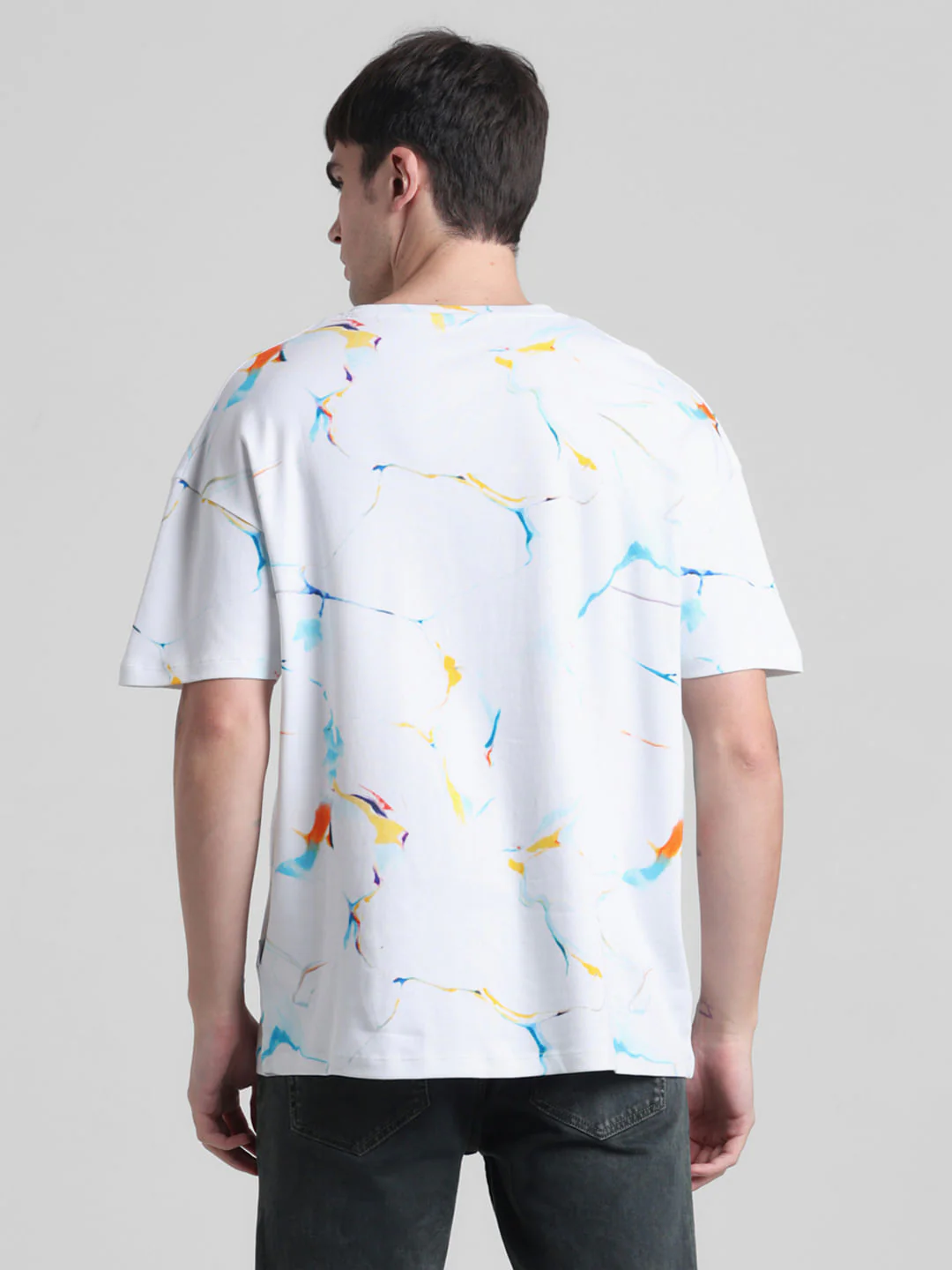 White Smudge Paint Oversized T-shirt - Image 4