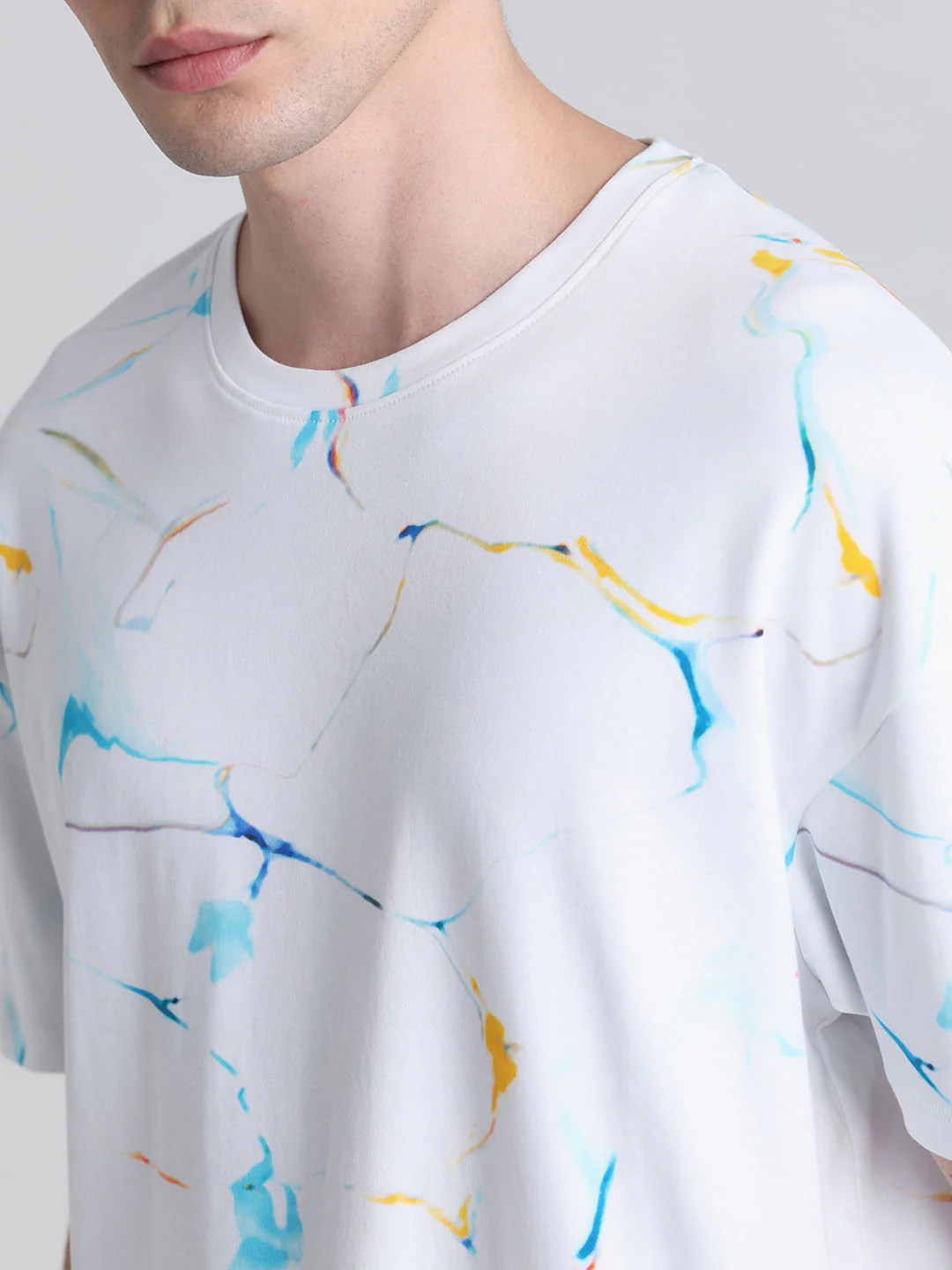 White Smudge Paint Oversized T-shirt - Image 5