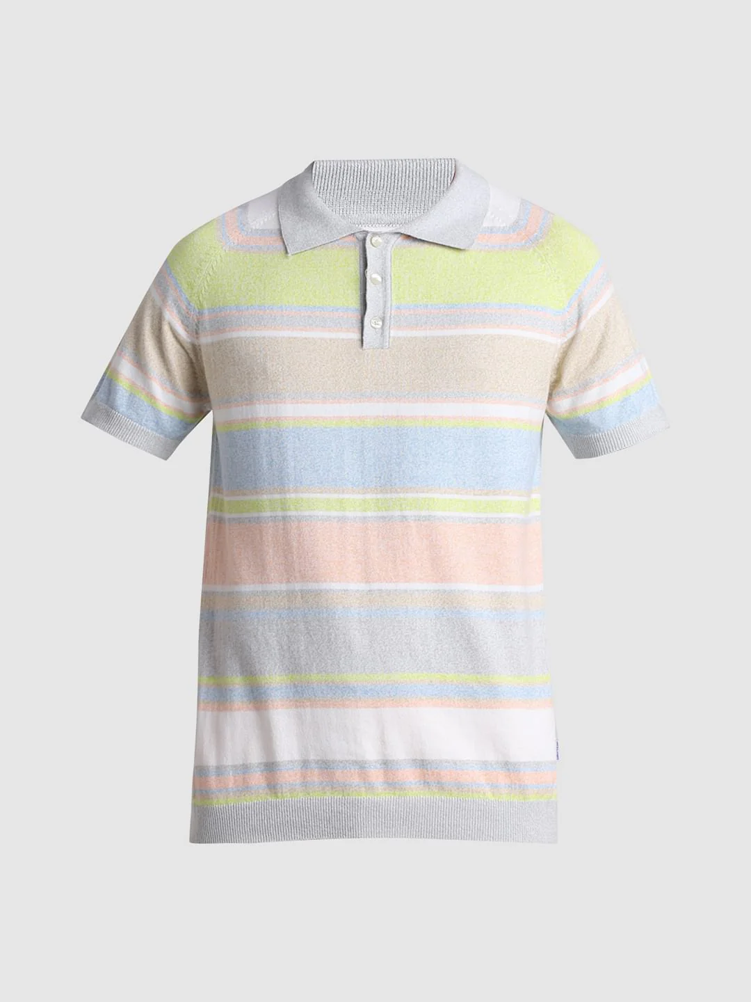 Green Colourblocked Knitted Polo T-shirt - Image 7