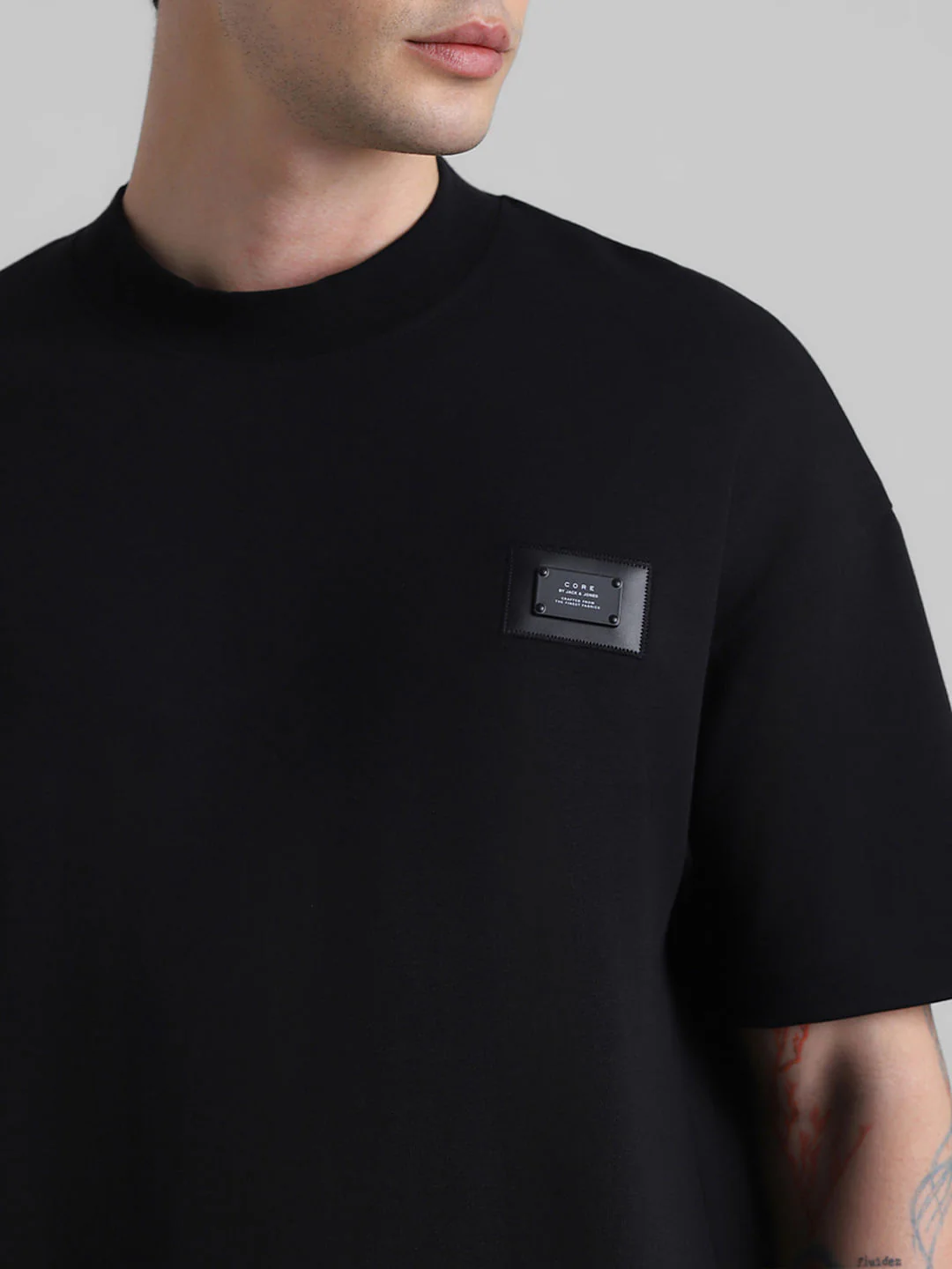 Black Oversized Crew Neck T-shirt - Image 5