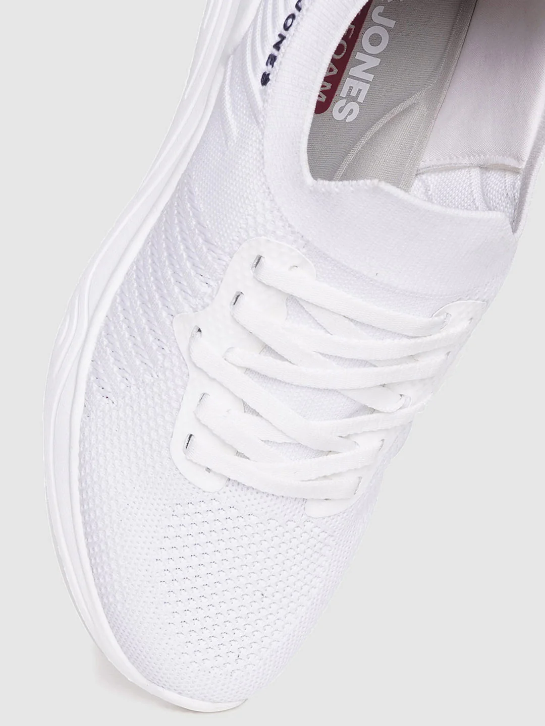 White Logo Print Lace Up Sneakers - Image 5