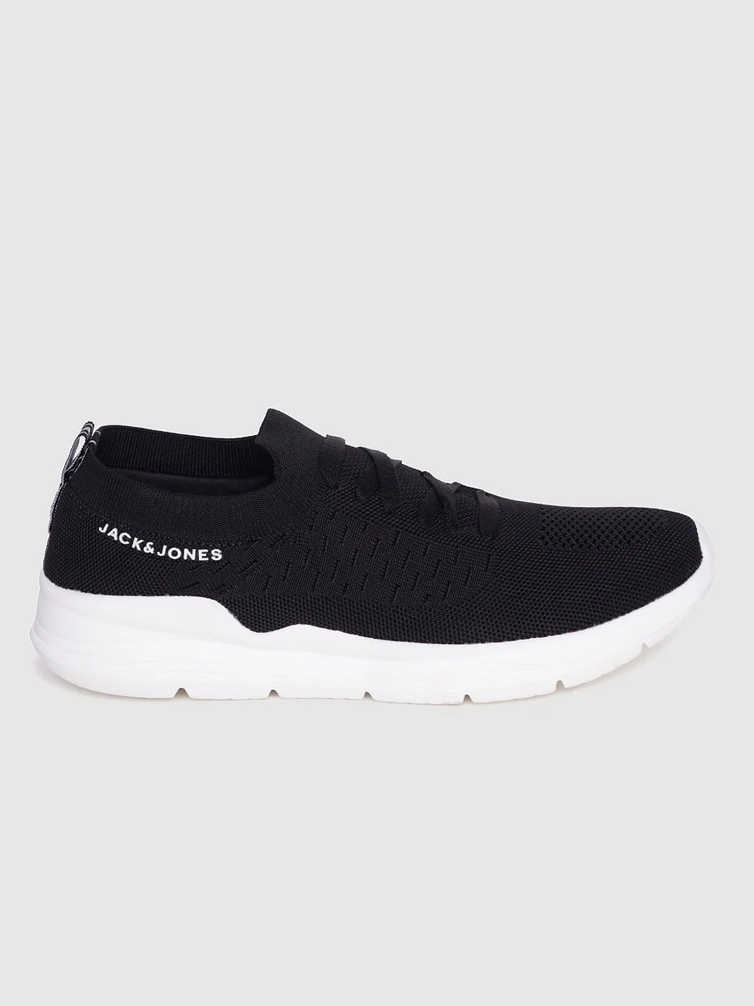 Black Logo Print Lace Up Sneakers