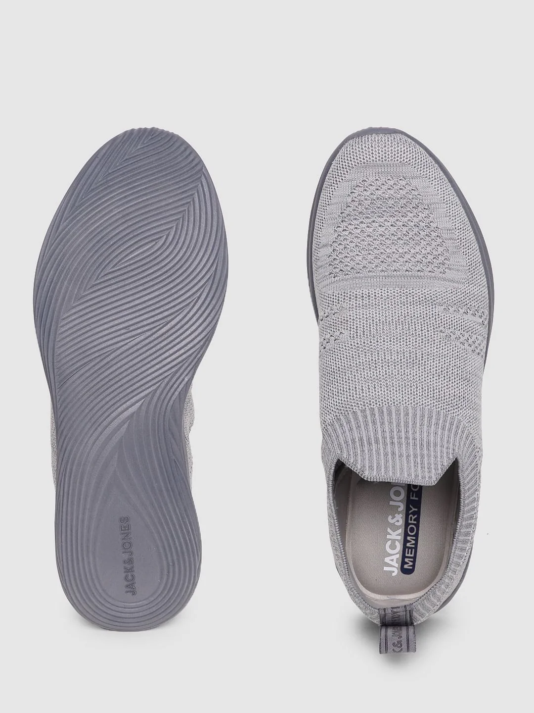 Grey Self-Design Slip On Sneakers - Image 4