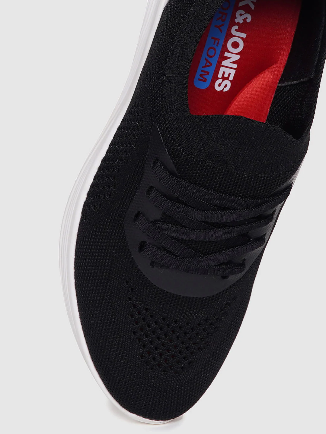 Black Knit Lace Up Sneakers - Image 5