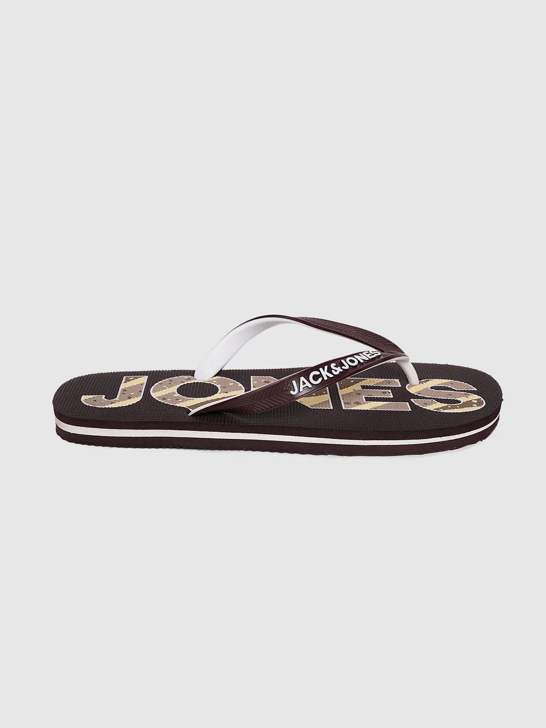 Brown Logo Print Flip Flops