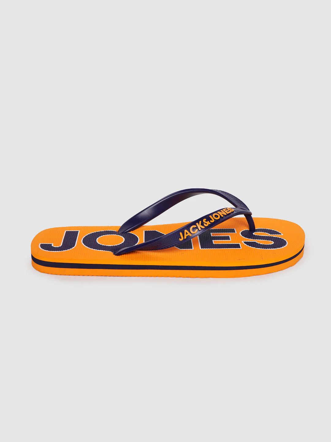 Orange & Blue Logo Print Flip Flops