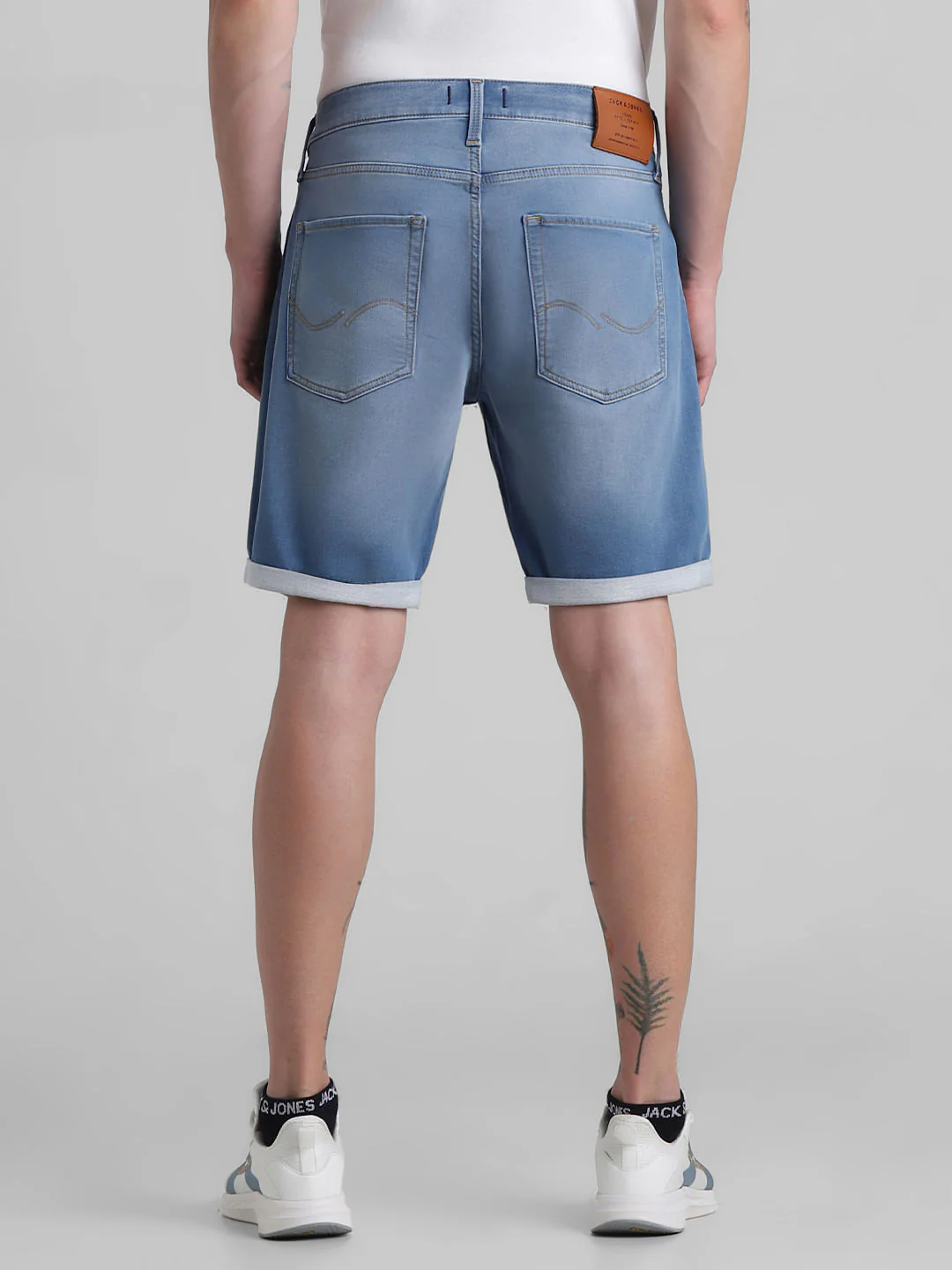 Light Blue Low Rise Denim Shorts - Image 3