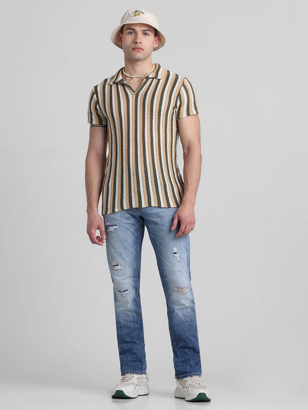 Light Blue Distressed Clark Regular Fit Jeans - Image 5